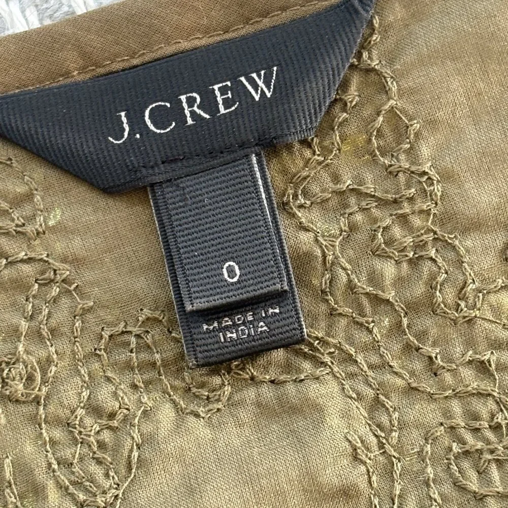 J. Crew Green Camo Iridescent Sequin Tank Top